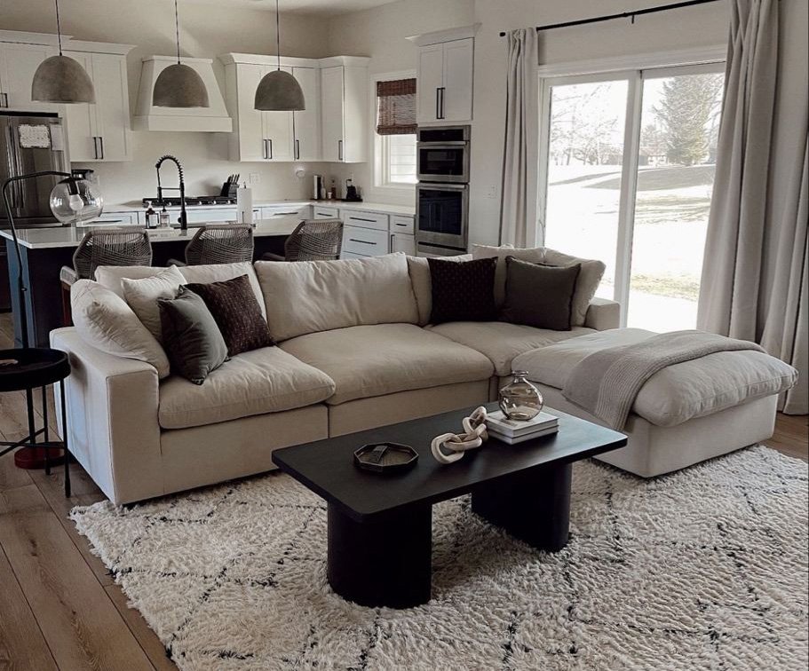 Immaculate modern living room cleaned by Araujo Sparkle Cleaning Company LLC